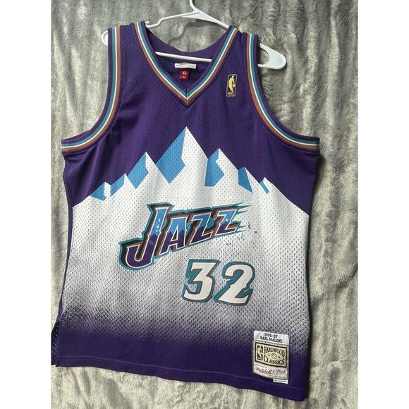 Vintage Utah Jazz Karl Malone NBA Mitchell and Ness 1996-97 Jersey‎ Size XL - Picture 1 of 3